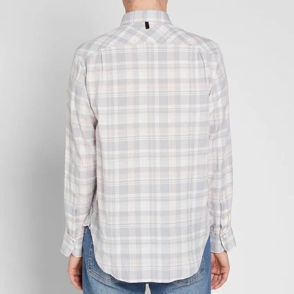 Rag & Bone Fit 3 Regular Fit Beach Shirt Check Pink Plaid Long Sleeve Size XL - Picture 2 of 11